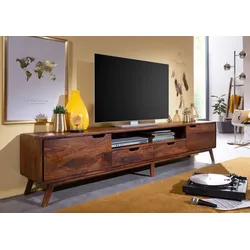 TV-Board Sheesham 220x40x48 walnuss gewachst MALMÖ 2 #123