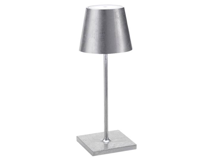Poldina Pro Mini Silver Leaf LED-Tischleuchte, wiederaufladbar und dimmbar mit einer Akkulaufzeit von bis zu 12 Stunden
