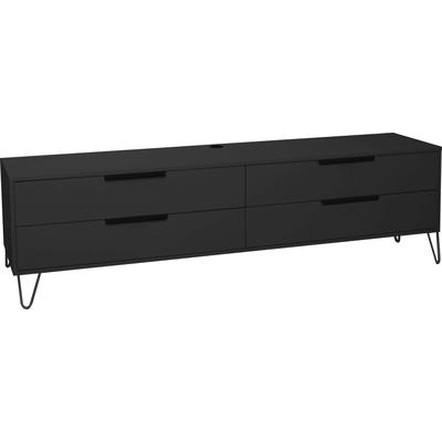 Lowboard MÄUSBACHER "Bonnie", grau (anthrazit matt lack), B:216cm H:60cm T:45cm, Sideboards, Lowboard, Lowboard mit Drahtgestell