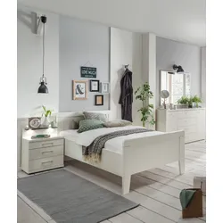 Vaja Möbel Einzelbett Bern Alpinweiß Dekor 100x200 cm