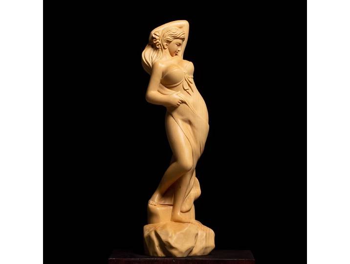 Huangyang-Bois Carimplanté Créatif, Bois Massif de Haute Qualité, Décoration de Salon, Artisanat Carimplanté, Ornements de miles Sexy de Voiture