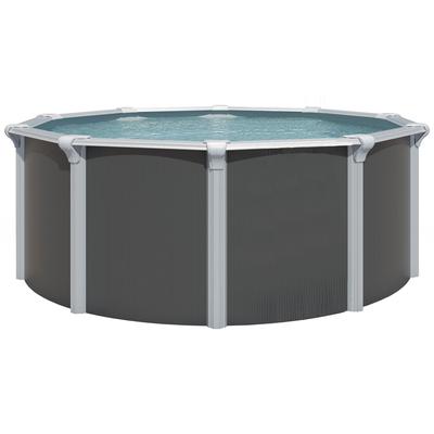 Rundpool KWAD "Green line Evolution", grau (design, innenfarbe: grau), H:132cm Ø:460cm, Schwimmbecken, Rundpool, 4,6x1,32 Design Folie in blau, sand oder grau erhältlich