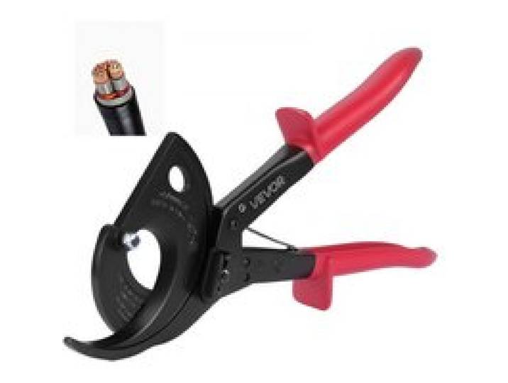 VEVOR Coupe Câble à Cliquet, Pince Coupe Câbles avec Lames en Acier à Ressort et Poignées Isolées, pour Fils en Cuivre Aluminium Capacité jusqu'à 400 mm² Électricien, avec Bouton à Dégagement Rapide