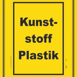 HB-Druck Kunststoff Plastik Mülltrennung Aufkleber mit Text A2 (420x594mm)