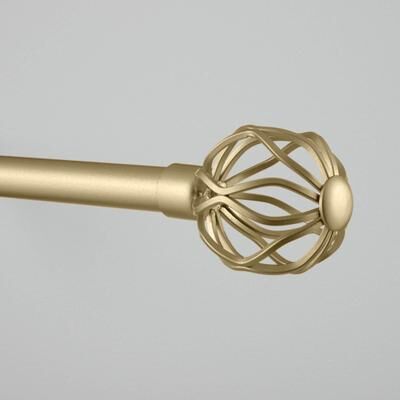 ATI Home Ogee 1"" Adjustable Curtain Rod and Finial Set"