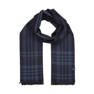 Schal LERROS "Gewebter, wärmender Schal mit Karomuster", Herren, blau (classic navy), Viskosemischung, Modetücher Schal