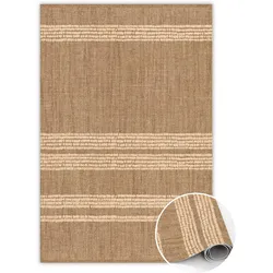 VINYL TEPPICH 120x180 cm Beige mit Linien