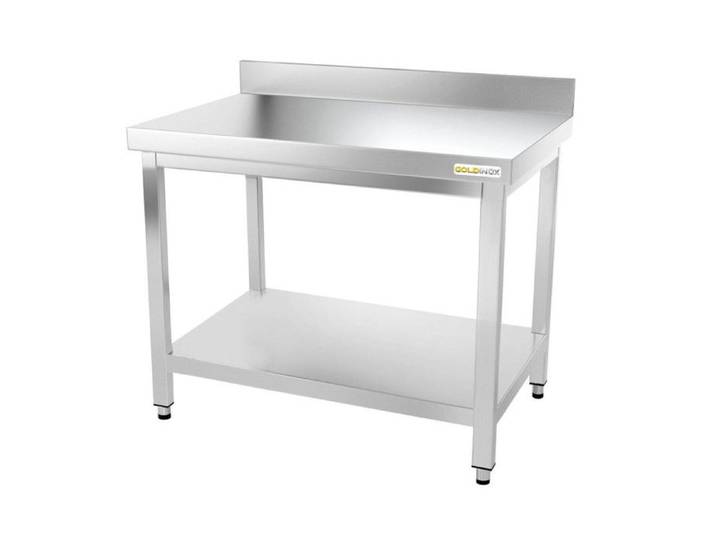 Table de travail en inox 1200 x 600 mm adossée PREMIUM - GOLDINOX