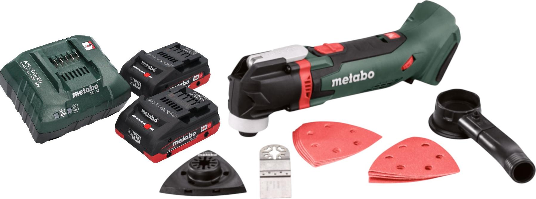 Metabo MT 18 LTX Akku Multitool 18 V OIS / Starlock + 2x LiHD Akku 4,0 Ah + Ladegerät
