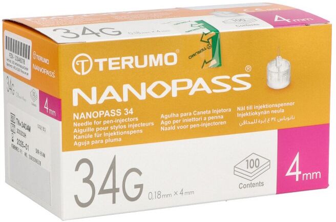 Nanopass 34 Pen Kanüle 34g 0,18x4mm