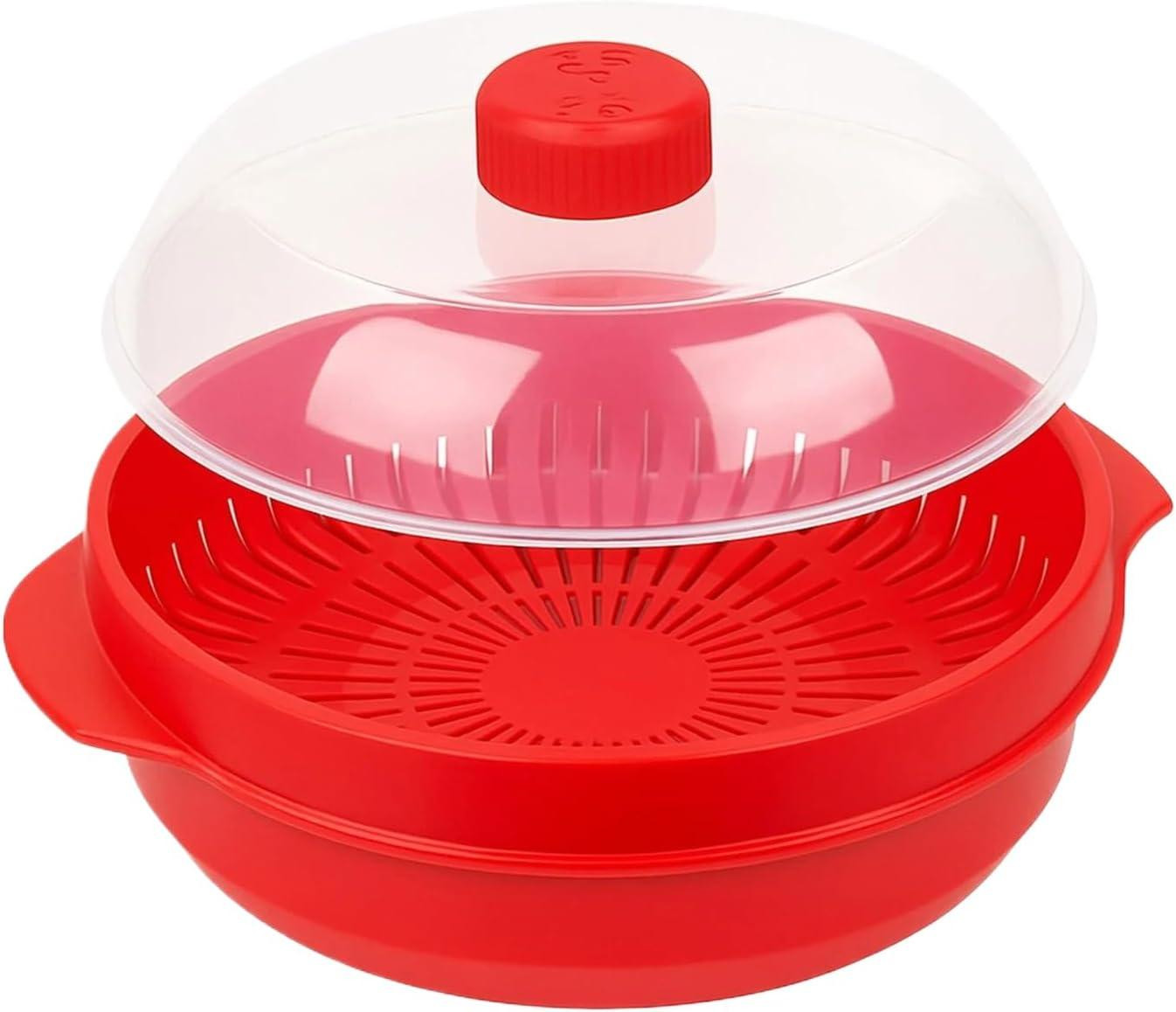 Magnetron Stoomkoker Dubbellaags Rood - Diameter: 21 cm