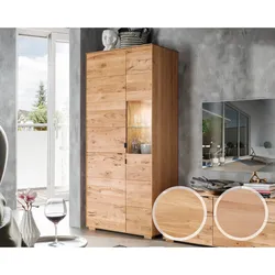 Massivholz »Zerro« Highboard Kernbuche / mit Beleuchtung