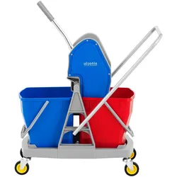 Ulsonix Putzwagen mit Presse Mop Eimer Wischer Reinigungswagen Halter Hotel 2 Eimer 36 L, Reinigungsutensil, Mehrfarbig