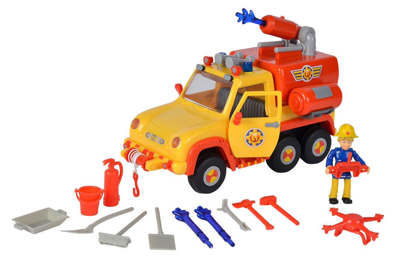 Simba Brandweerman Sam Brandweerwagen Venus 2.0 geel/oranje inclusief figuurtje
