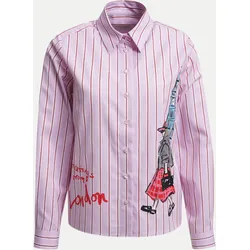 Hemdbluse mit London-Motiv Rosa 36
