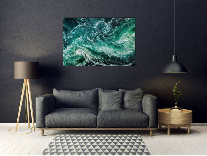 Acrylglasbild QUEENCE Eyco , blau (farbe bild(er): türkis), B:80cm H:60cm, Bilder, Acrylglasbild, Fine Art-Print in Galeriequalität