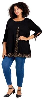 Plus Size Women's Alena Print Tunic by Avenue in Neutral Brushed Animal (Size 14)