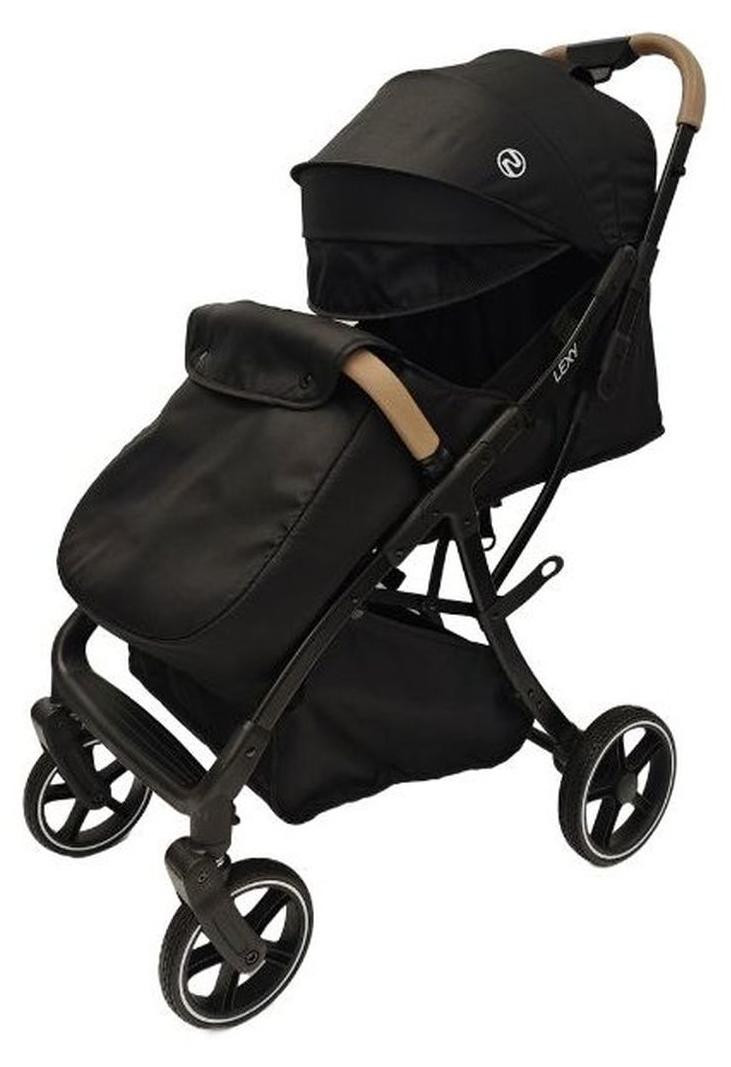 Nania Lexy Compact kinderwagen, zwart, met regenbescherming en voetenzak, geschikt tot 22 kg