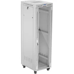 Lanberg rack cabinet 42U 600x800 glass (42 HE, 19 Zoll Rack), Serverschrank, Grau
