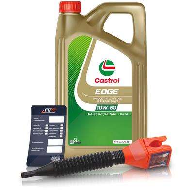 Castrol 5 L EDGE 10W-60 + Ölwechsel-Anhänger + Einfülltrichter [Hersteller-Nr. 15F636]