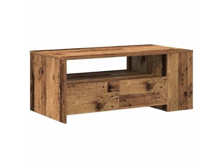 Couchtisch Altholz 102 x 55 x 43,5 cm Modernes Design, minimalistischer Stil, Holzwerkstoff, Bücherregale, Schubladen mit Griffen, einfache Wartung