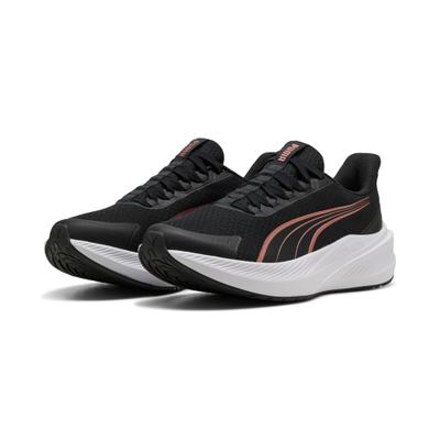 Laufschuh PUMA "DASHER LITE SLIPTECH", Damen, Gr. 42,5, Textil, schwarz (puma schwarz, rose gold, puma weiß), Schuhe Laufschuh, für einfaches An- und Ausziehen