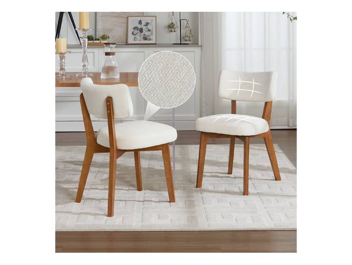 Celya Esszimmerstuhl Modern Mid-Century, Massivholz Beine (2er Set), Stoff gepolsterten Sitz für Küche, Esszimmer oder Büro
