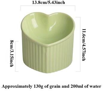 Inspire Essentials ComfortTilt Elevated Ceramic Cat Bowl With Anti Tip Stand light Green