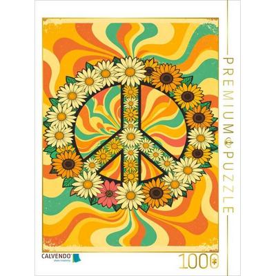 CALVENDO Puzzle Blumiges Friedenszeichen im psychedelischen 70er-Stil | 1000 Teile Lege-Größe 64x48cm Foto-Puzzle für glückliche Stunden, Sonstige von