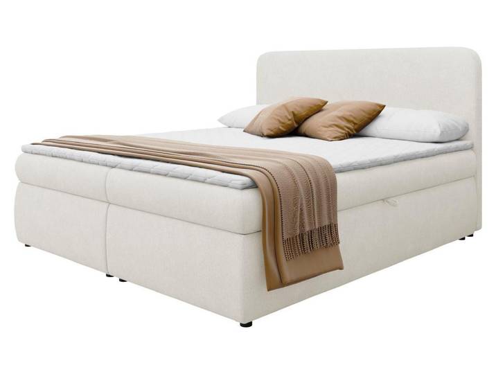 MIRJAN24 Boxspringbett mit zwei Bettkästen Bonny, Schlafzimmer, Dopellbett mit Topper (Farbe: Vibe 03, Größe: 140x200 cm)