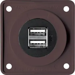 Berker Integro Flow und Pure Doppel USB Steckdose 12 V braun
