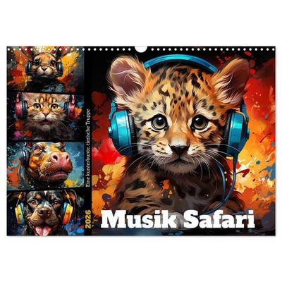 Musik Safari (Wandkalender 2026 DIN A3 quer), CALVENDO Monatskalender