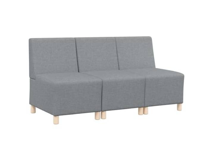Coespram Modulares Sofa ohne Armlehnen 3er Set Hellgrau Stoff Sessel Flexibles 3-teiliges Elementsessel Set für das Wohnzimmer, atmungsaktiver Polyesterbezug und stabiler Sperrholzrahmen.