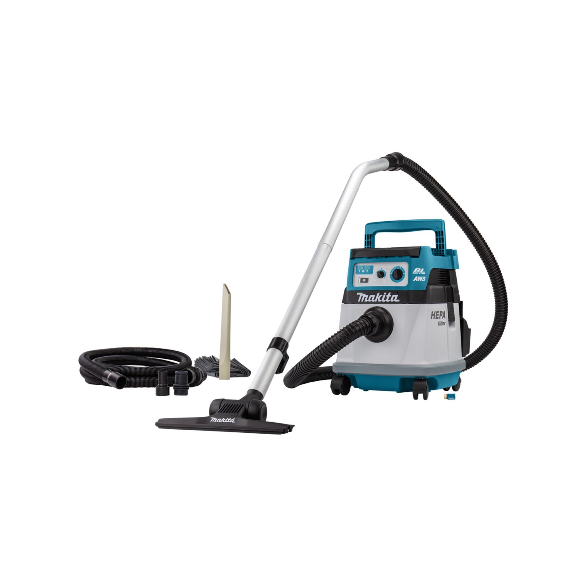 Makita Akku-Staubsauger 15L 2x18V Trocken (ohne Akku, ohne Ladegerät) inkl. AWS Funk-Adapter WUT01 (DVC157LZX3)