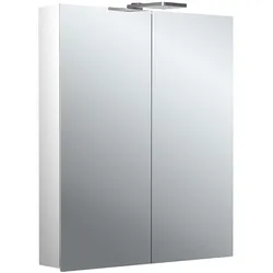 emco flat 2 style LED-Lichtspiegelschrank mit Aufsatzstrahlern, 2 Türen, 600x711x113mm, 979706302