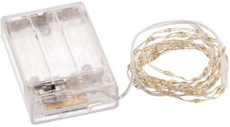 LED-Micro-Lichterkette mit Batteriekasten und Timer, 100 LEDs dicht