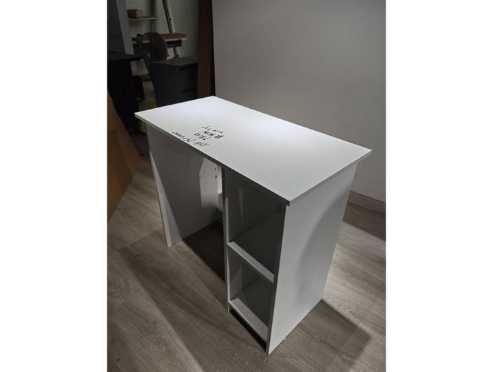 HOMCOM Bureau 80cm Blanc avec 2 Étagères Ouvertes