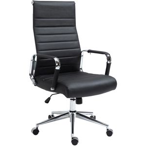 CLP Bürostuhl Kolumbus, 314829, schwarz, Echt Leder, belastbar bis 150 kg