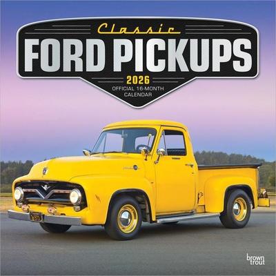Classic Ford Pickups Official 2026 12 X 24 Inch (Hanging) Monthly Square Wall Calendar Foil Stamped Cover Plastic-Free