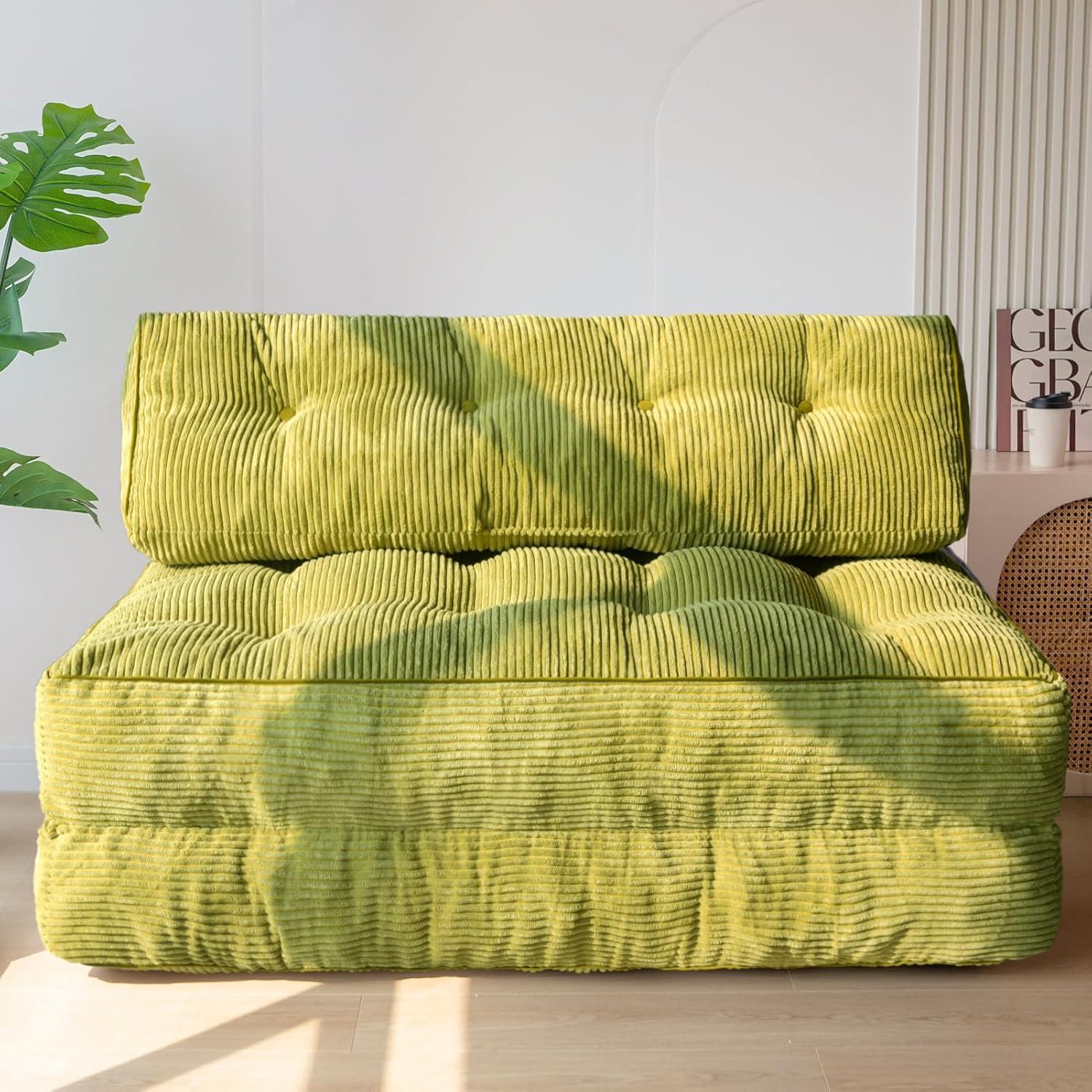Faltbare Schlafsofa, umwandelbarer Sessel mit Kissen, Matratze mit Rückenlehne, tragbare Sitz- und Liegefläche, bequeme Bodenbank, ideal für das Wohnzimmer
