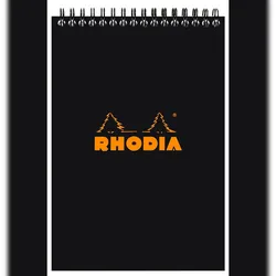 Rhodia 5x Spiralblock Rhodia Notepad A5, 80 Blatt liniert 80g - Schwarz 165019C