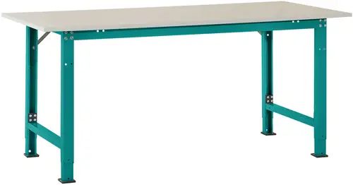 Manuflex AS0032.5021 Packtisch PACKPOOL Spezial mit Melaminplatte, BxTxH = 2000 x 800 x 722-1022mm Wasserblau