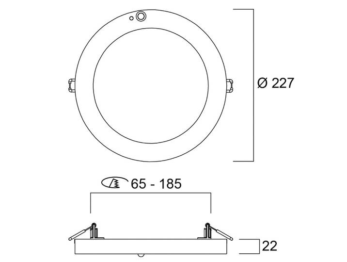 Sylvania Start 5in1 LED-Downlight Ein-/Aufbau PIR Sensor, weiß / opal, für Flurbereich, Kunststoff, Deckenlampe