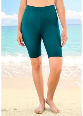 Plus Size Women's High-Waist Full-Coverage Swim Bike Short by Swim 365 in Mediterranean (Size 18) Swimsuit Bottoms