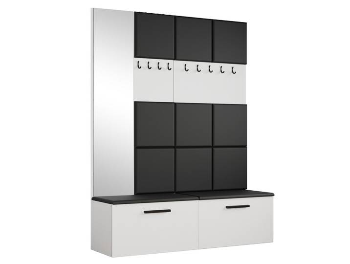 GARDEROBENSCHRANK MODULO 161,2/204/40 cm Modern Garderobe-Set Weiß