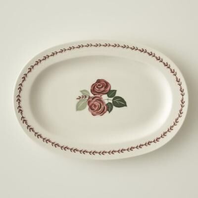 Bella Maison Rose Porcelain Oval Serving Platter (Set of 2)