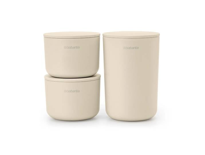 Brabantia Boîtes de rangement ReNew Lot de 3 Soft Beige