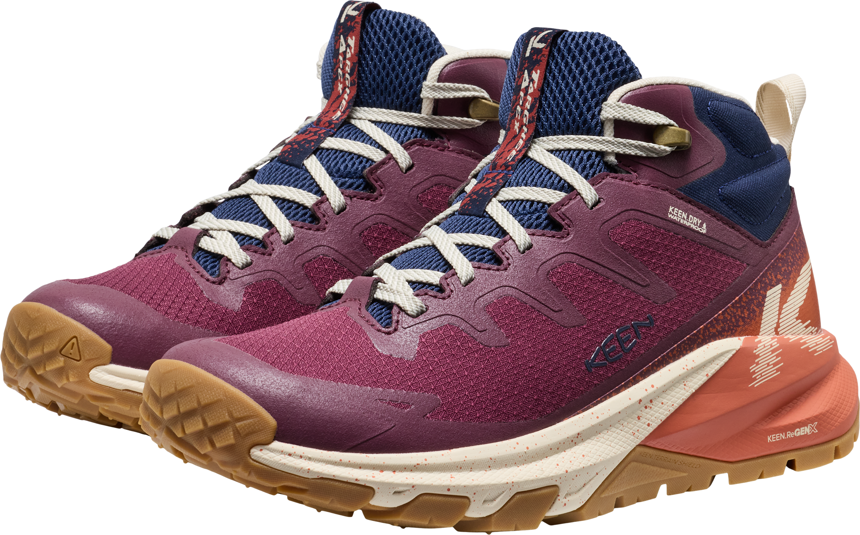 Outdoorschuh KEEN "TARGHEE APEX MID WP", Damen, Gr. 38, Synthetik, lila (fig, burnt brick), Schuhe Outdoorschuh, wasserdicht fig, burnt brick 38, Synthetik