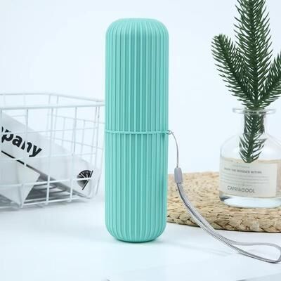 Inspired Finds Portable Travel Toothbrush Holder With Cup Compact Toothpaste Storage Case green