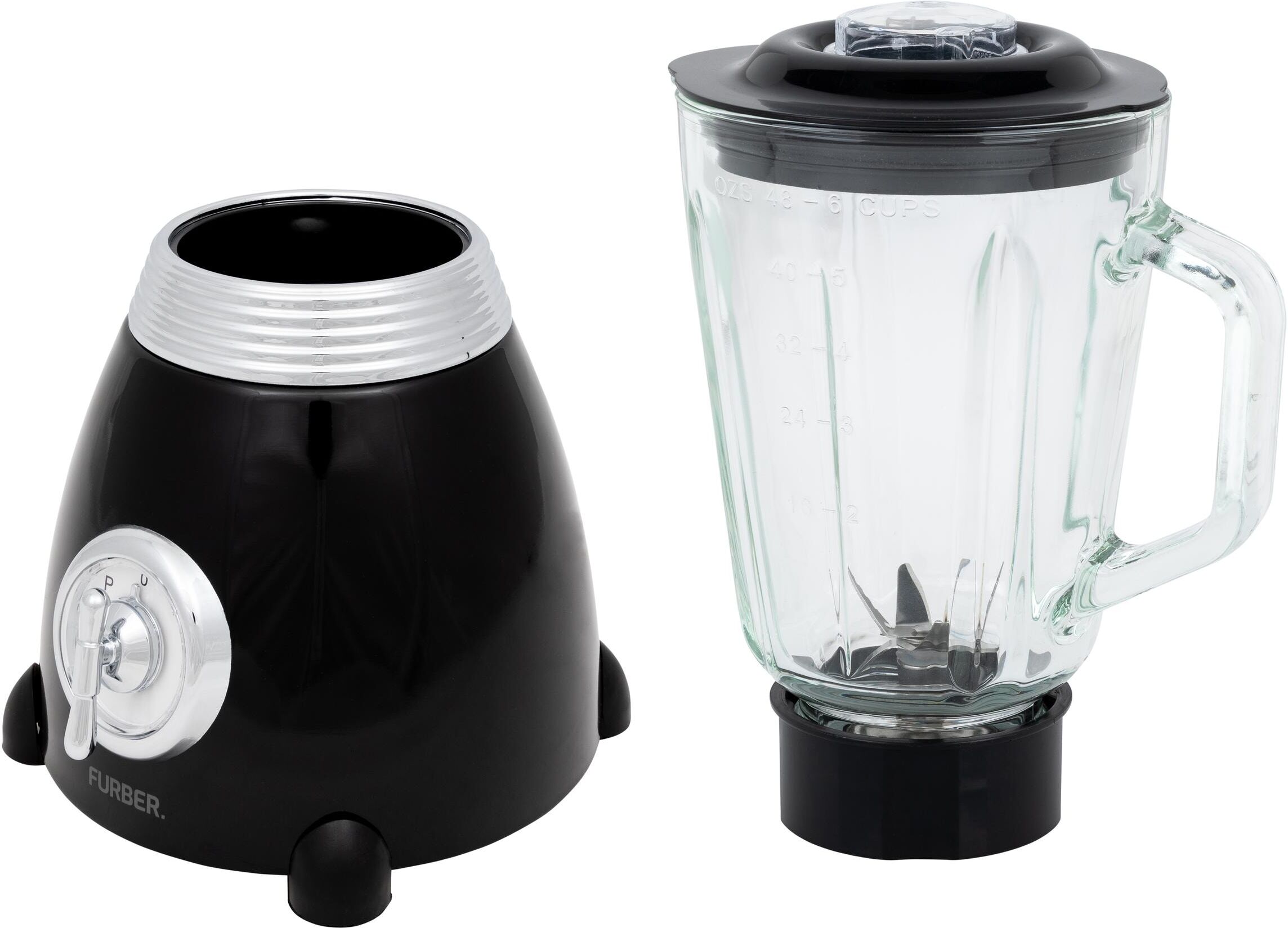 FURBER Standmixer "Retro Standmixer", schwarz, Zerkleinerer, Standmixer schwarz Einheitsgröße